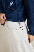 Women's Juna Denim Funnel Jacket - Dark Blue Wash