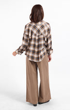 Cambridge Plaid Shirt - Navy Camel Multi
