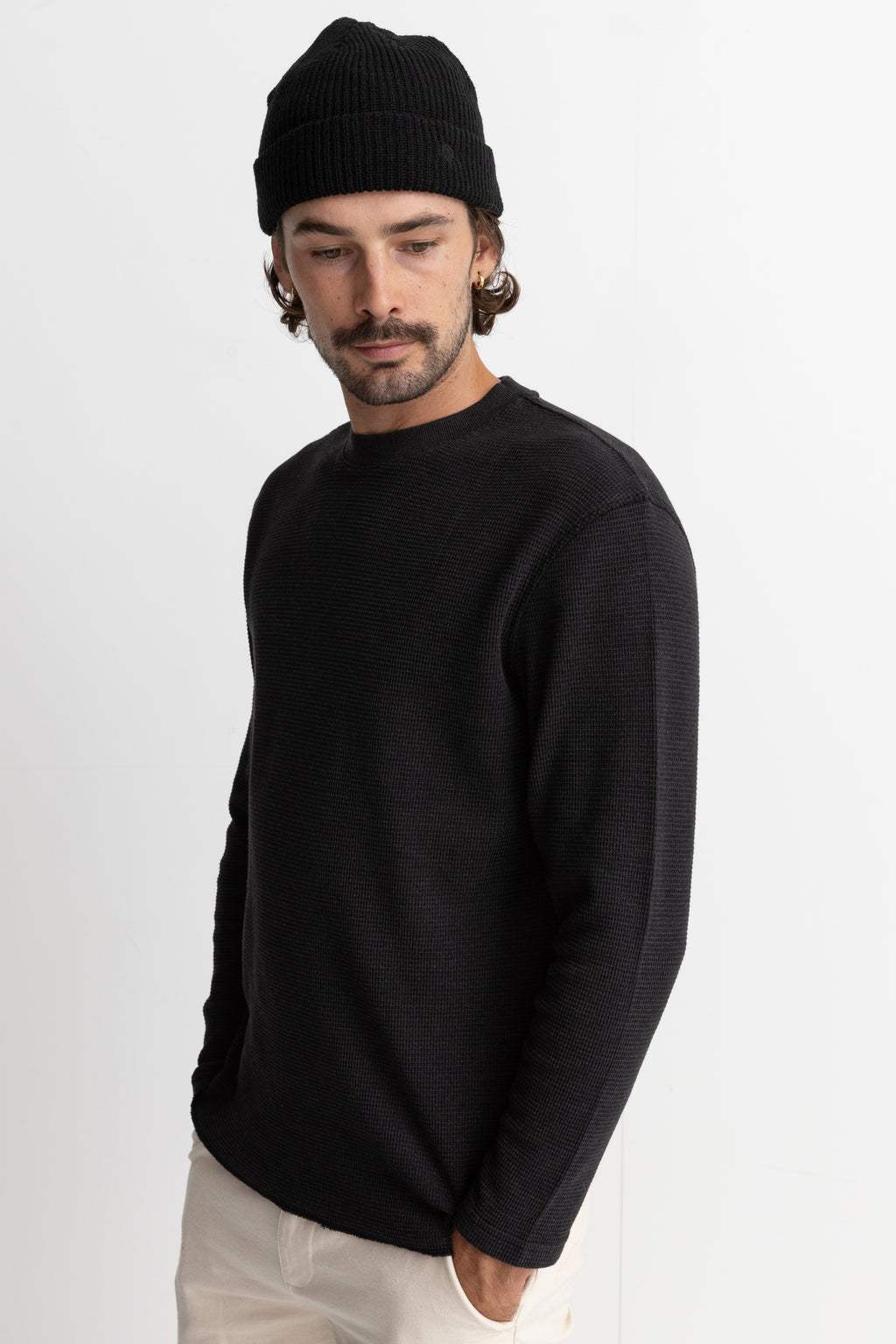 Men's Rhythm Classic Waffle Knit - Vintage Black