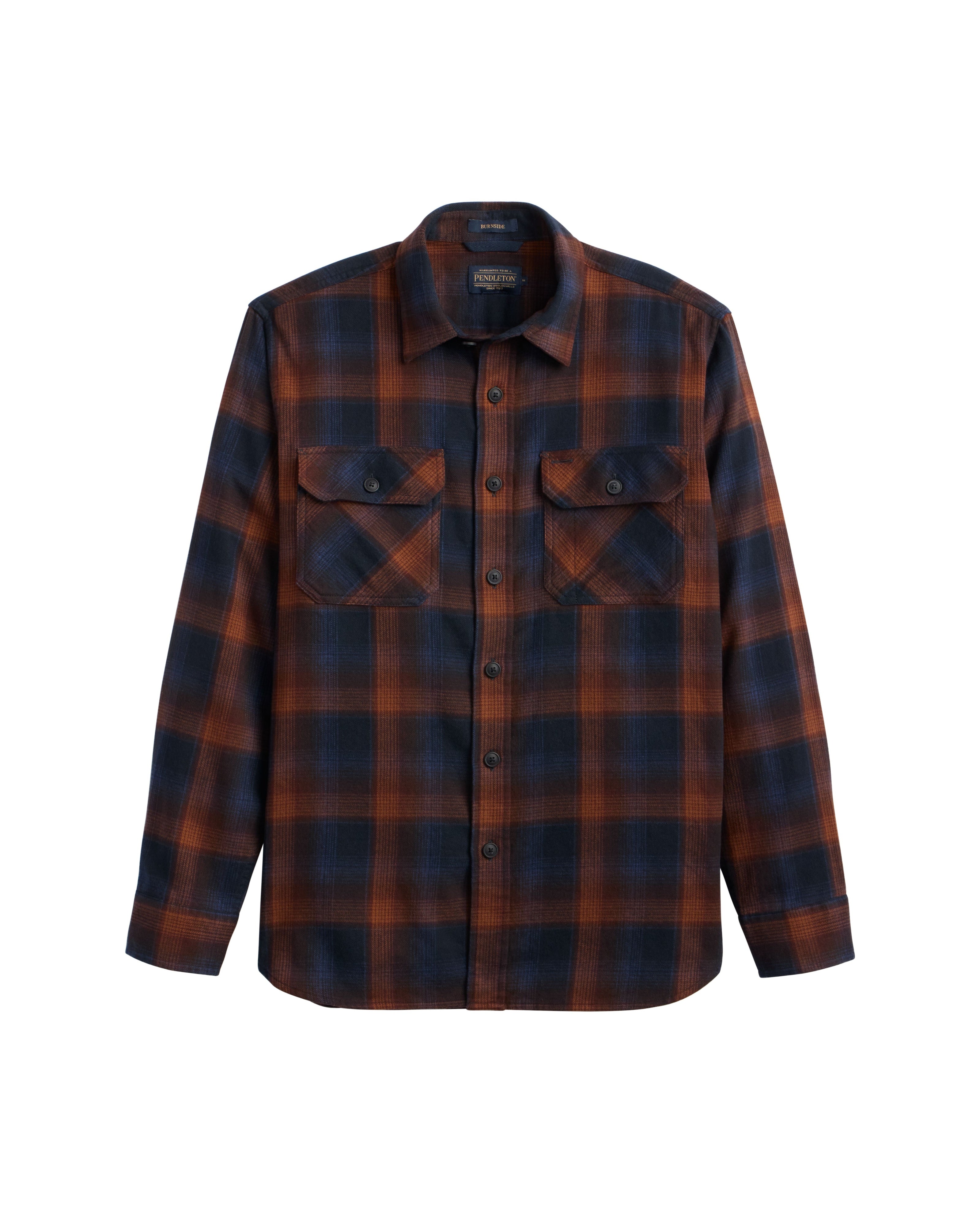 Pendleton Men's Burnside Flannel Shirt - Navy/Brown Plaid