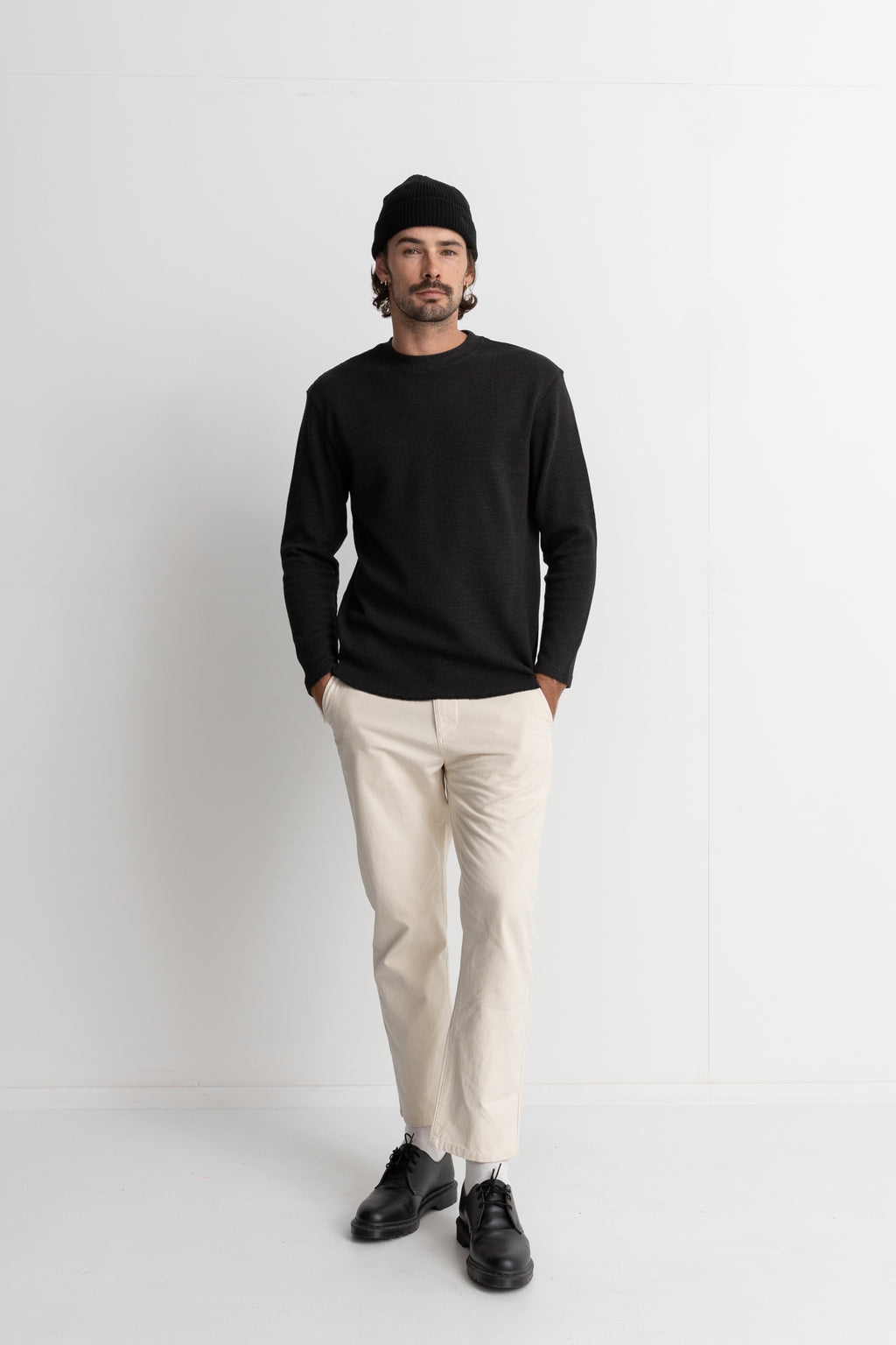 Men's Rhythm Classic Waffle Knit - Vintage Black