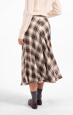 Cambridge Midi Skirt - Navy Camel Multi