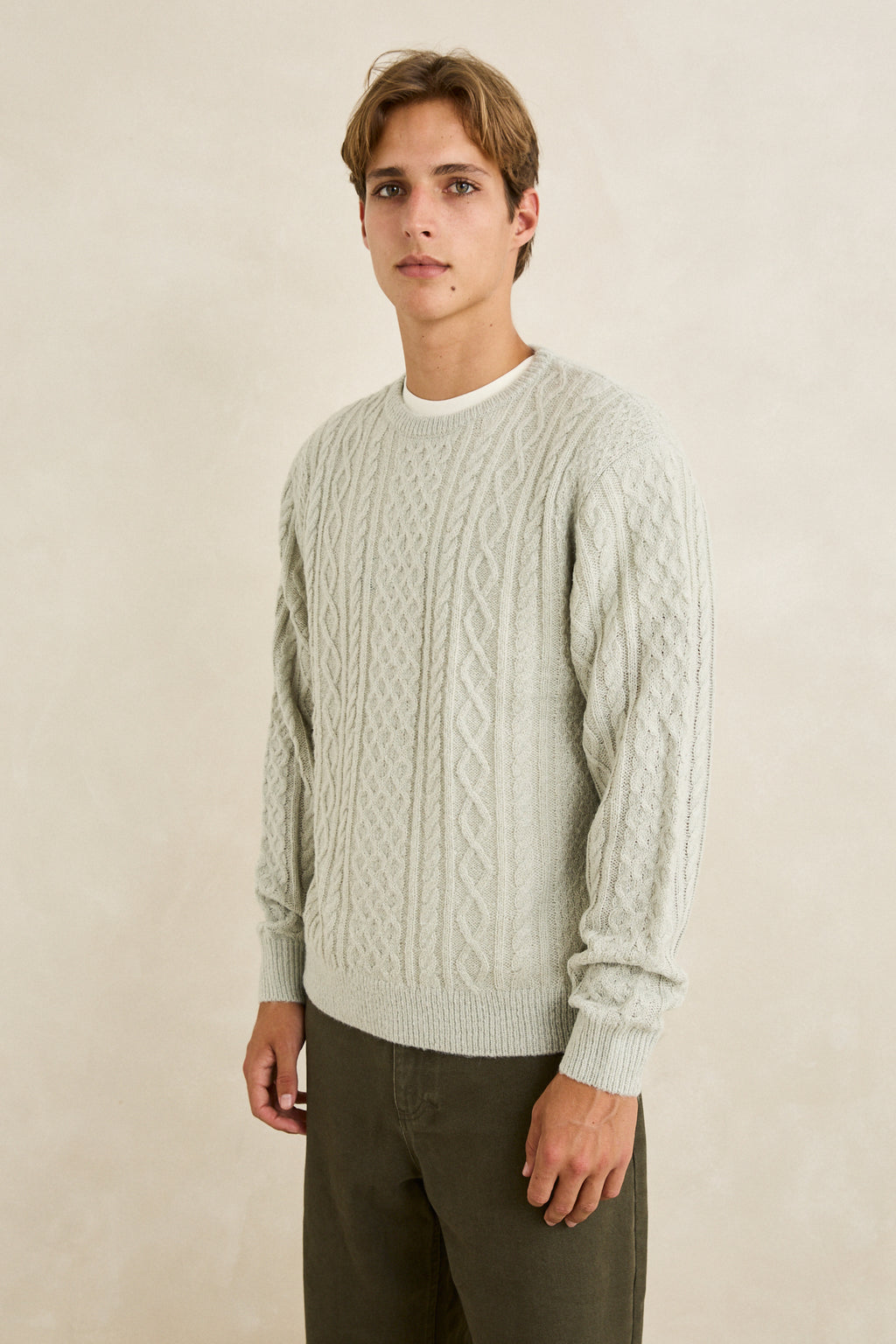 Men's Mohair Fishermans Knit - Birch