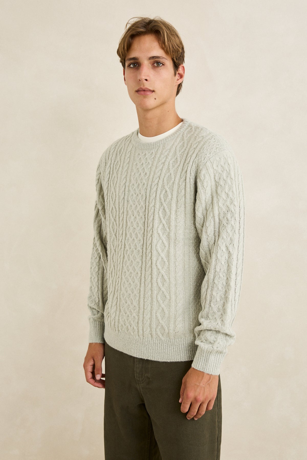 Men's Mohair Fishermans Knit - Birch