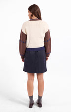 Sweet Rose Jacquard Zip Sweater Jacket - Navy Oak Multi