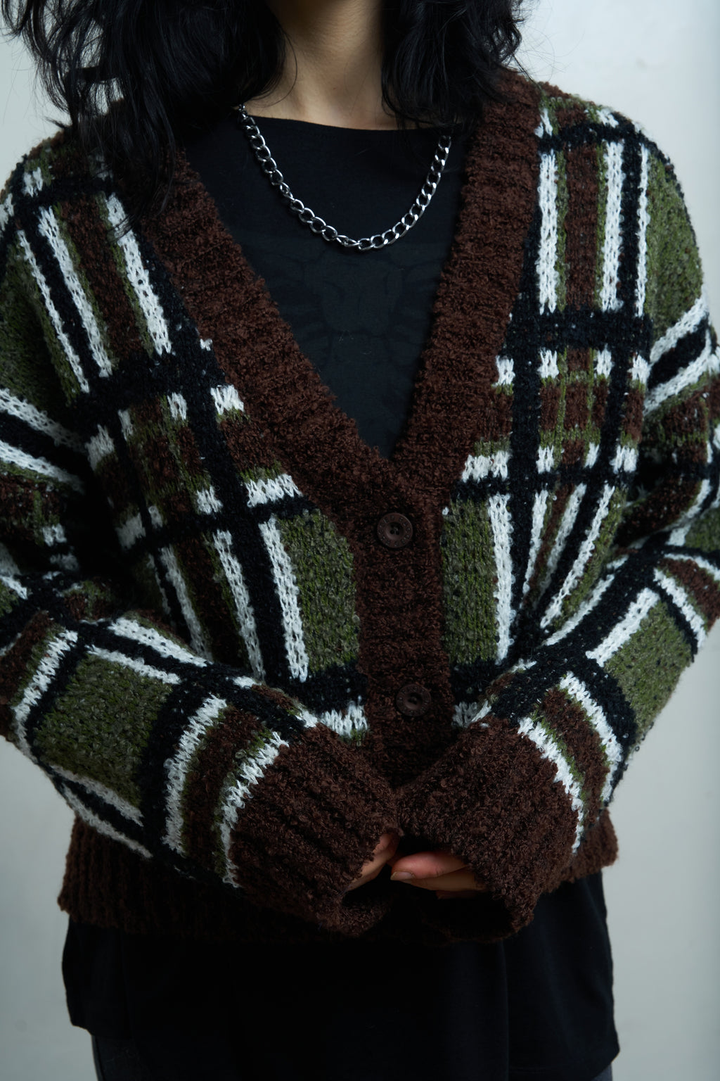 Women's Bud Knit - Green Check