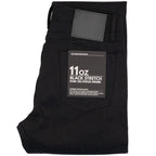 Relaxed Straight Fit 11oz Black Stretch Selvedge - Black