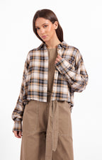 Cambridge Plaid Shirt - Navy Camel Multi