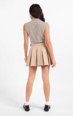 Maisonette Pleated Mini Skirt - Taupe