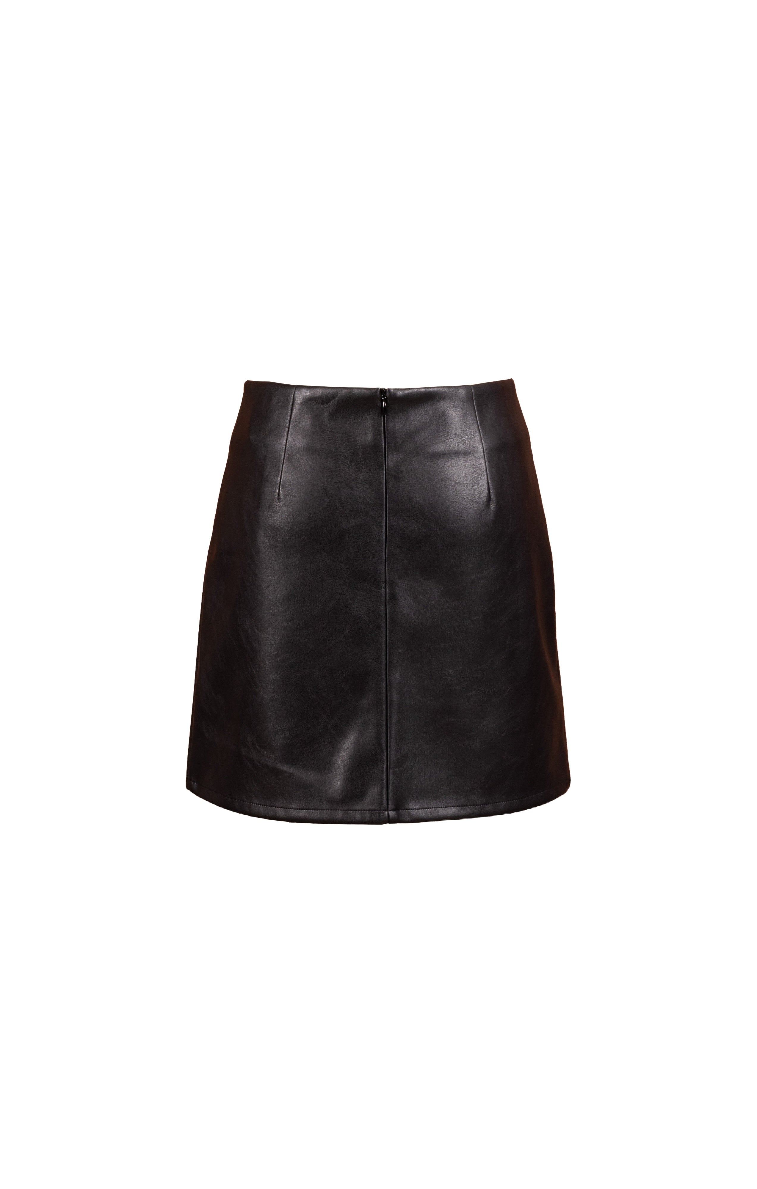 Academy Vegan Leather Mini Skirt - Black