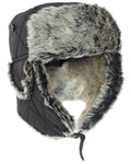 Mil-Tec Black Winter Cap W/Fake Fur - New - Black