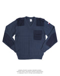 Czech Blue/Grey M97 V-Neck Sweater - Like New - Grey/Blue