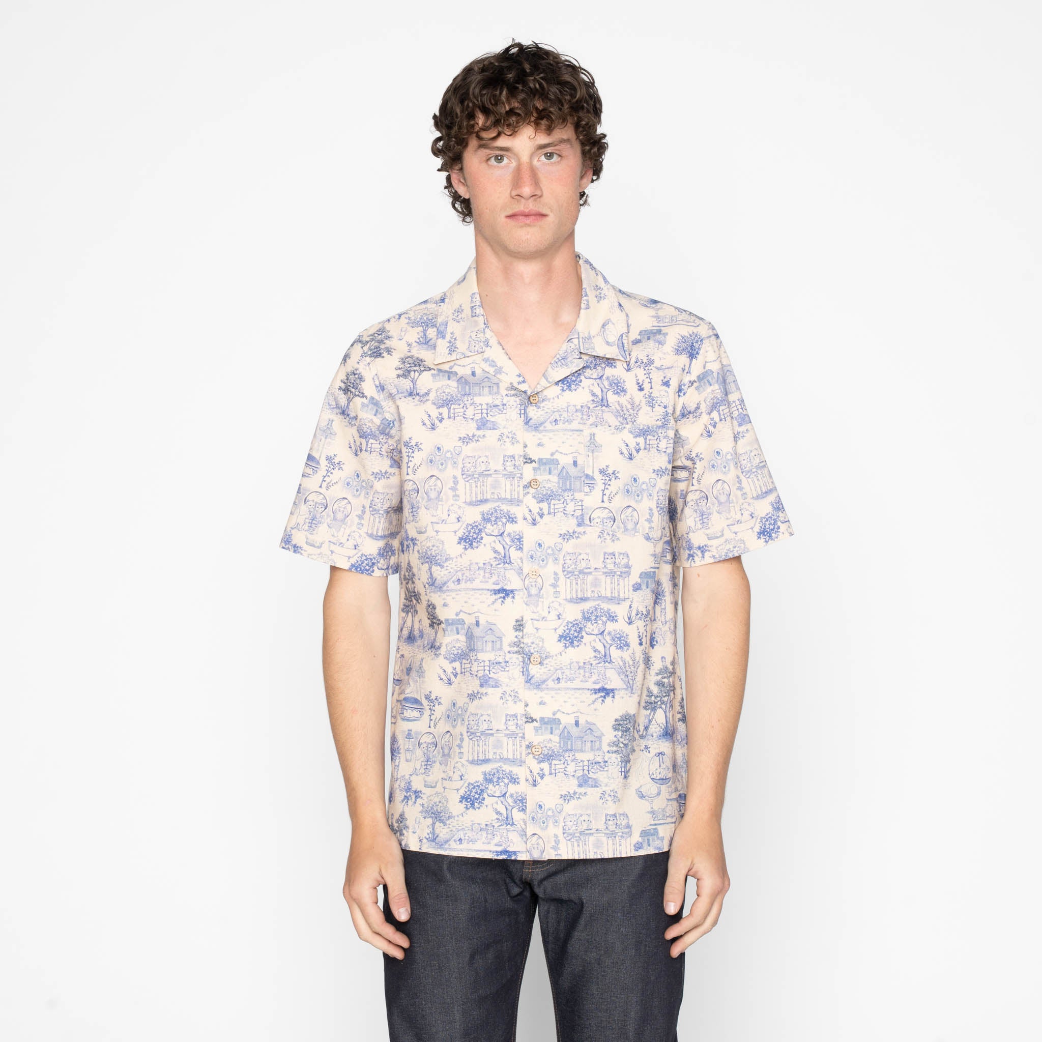 Aloha Shirt - Linen Cats