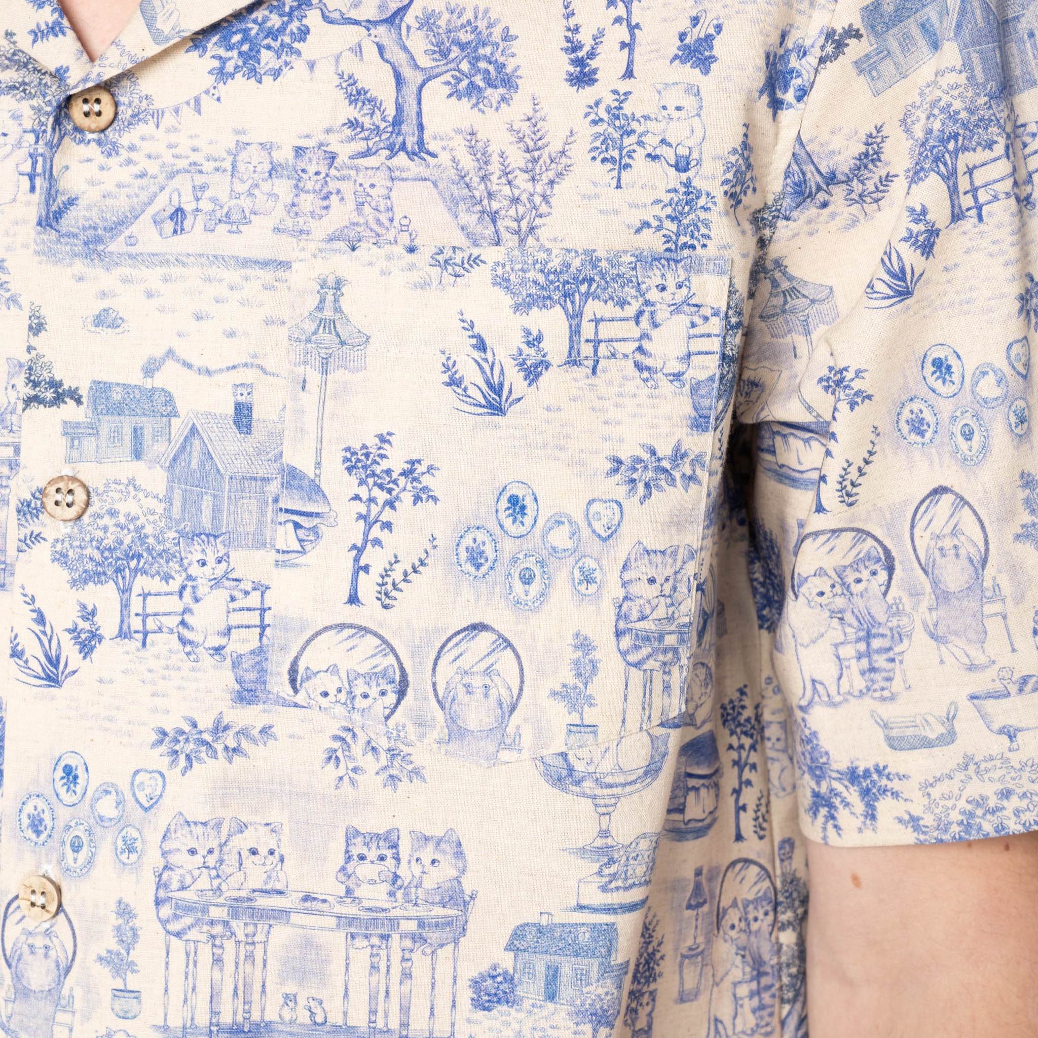 Aloha Shirt - Linen Cats