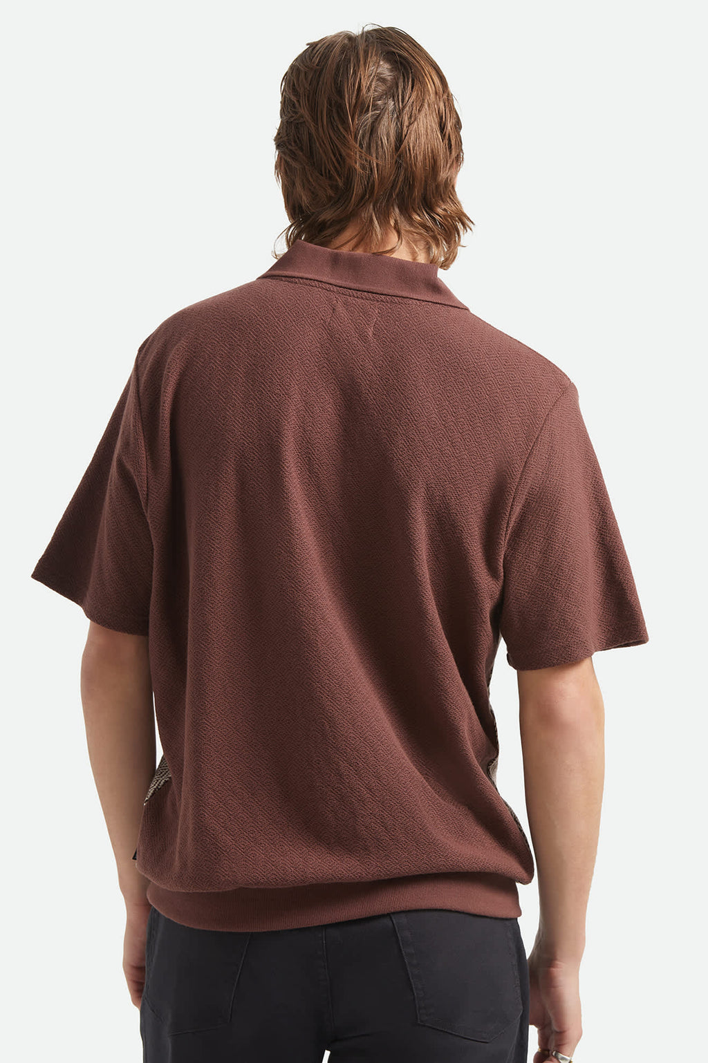 Brixton Men's Theo Jacquard Short Sleeve Polo