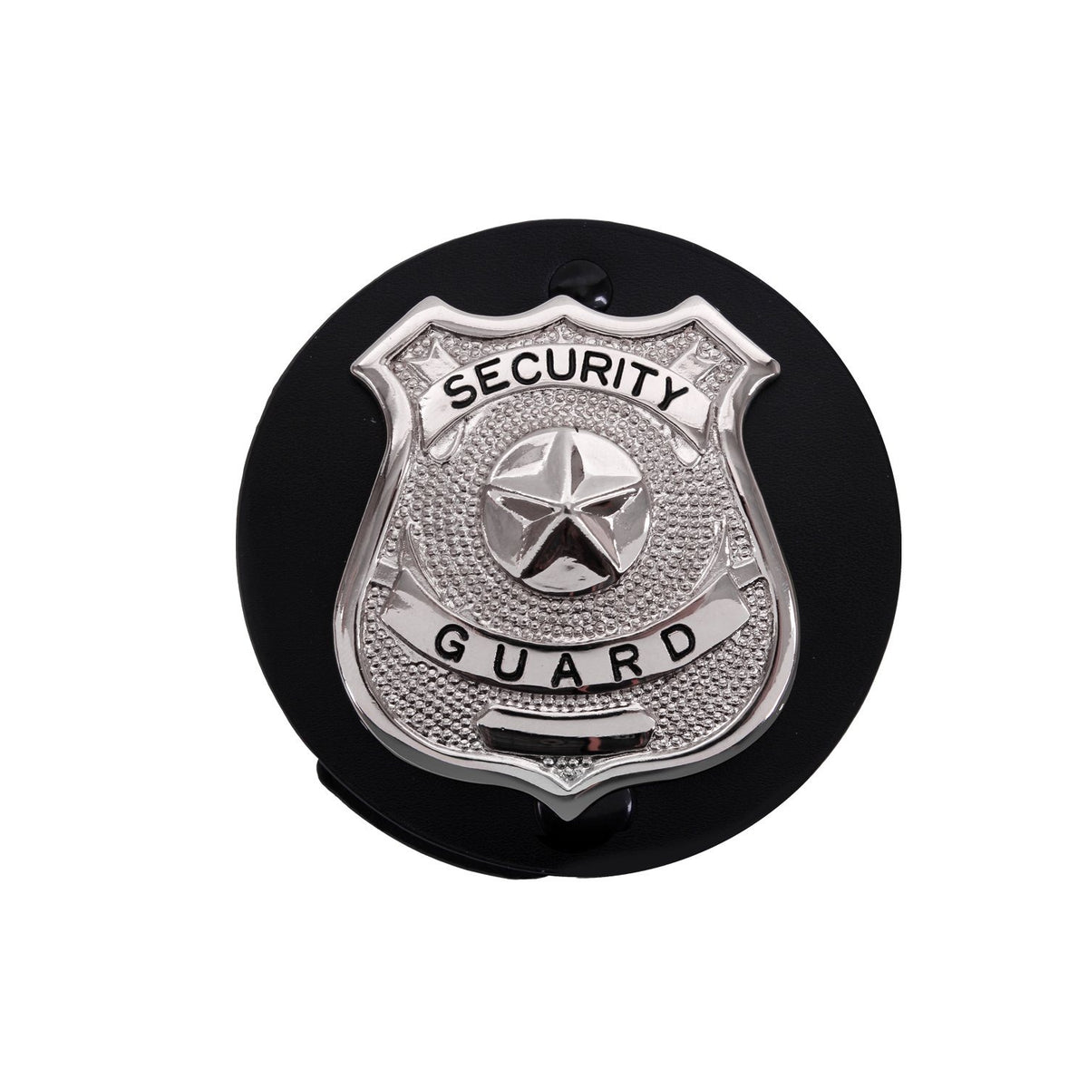 ROUND LEATHER CLIP-ON BADGE HOLDER