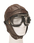 Mil-Tec Brown Leather Aviation Helmet