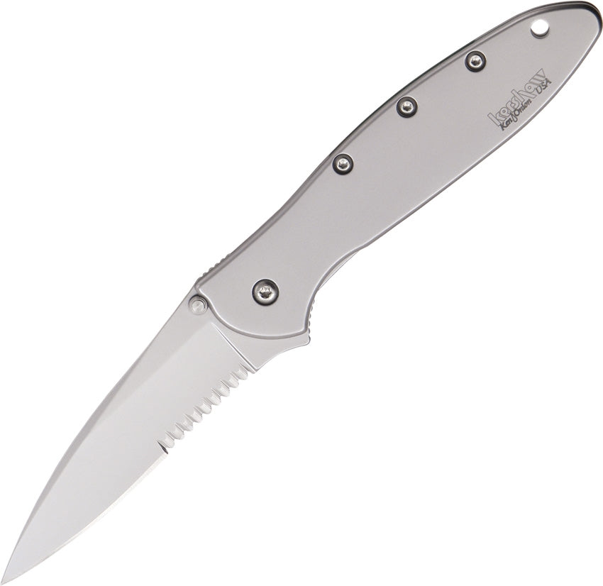 KERSHAW LEEK FRAMELOCK A/O STAINLES STEEL SERRATED