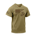 MEN'S US FLAG / USMC EAGLE T-SHIRT - Coyote Brown