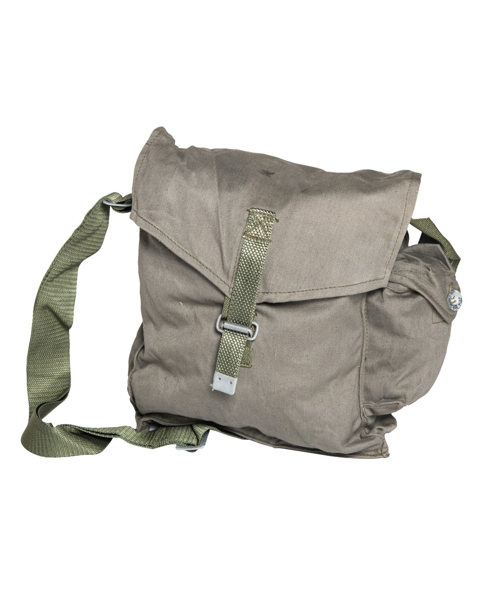 POLISH GREY GAS MASK BAG W/ STRAP- SURPLUS