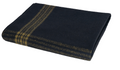 STRIPED WOOL BLANKET - NAVY AND YELLOW