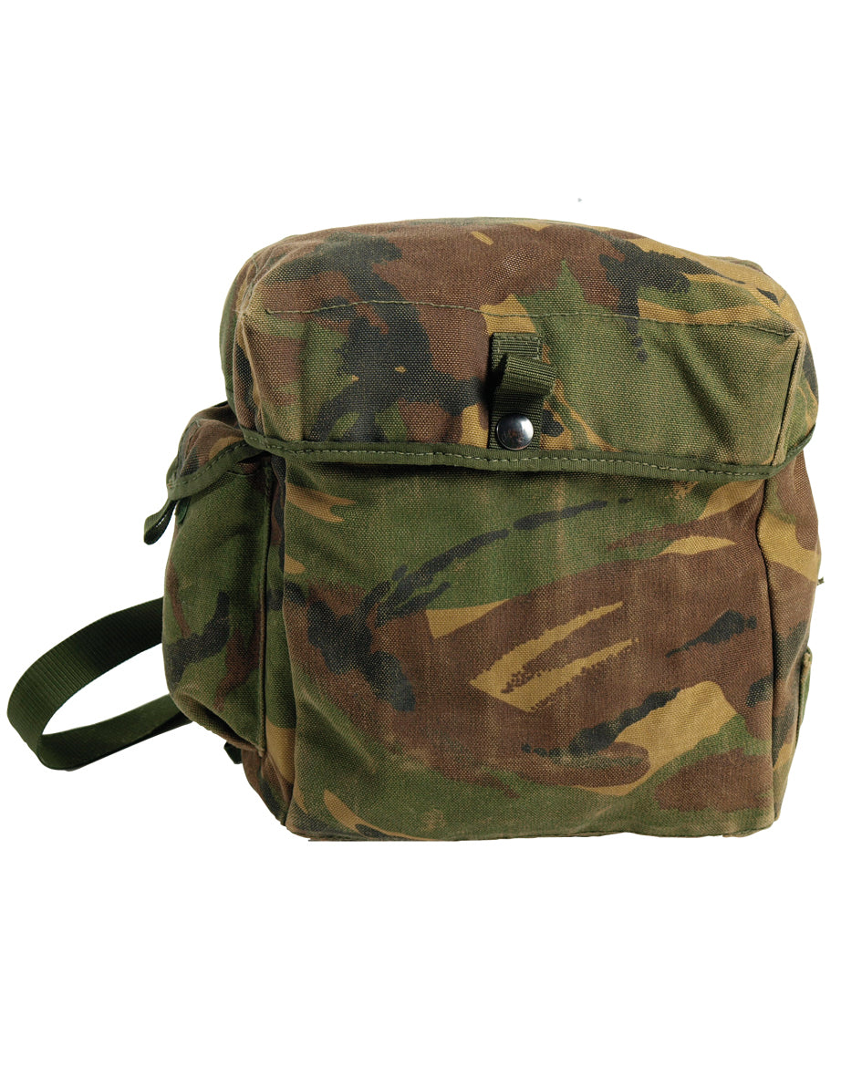 BRITISH DPM CAMO GAS MASK BAG W/ STRAP - USED
